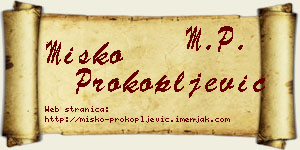Miško Prokopljević vizit kartica